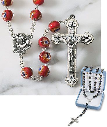 Pray the Rosary Gift Set with Faceted Ruby Rosary