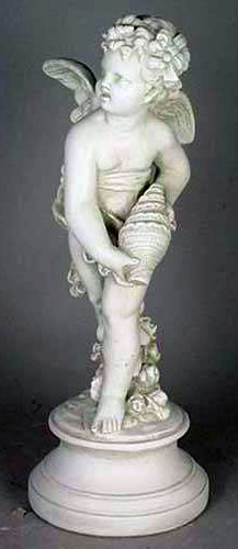 Cupid With Shell 24" Statue